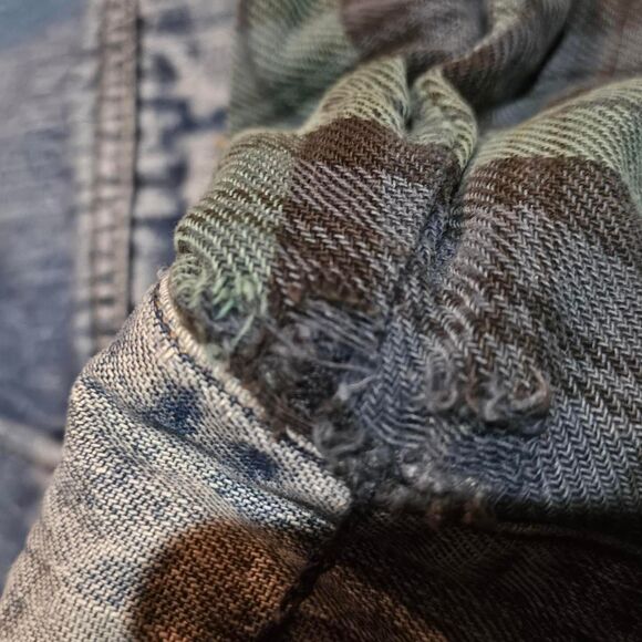 90s grunge indie sleaze denim plaid corduroy jacket - Picture 5 of 5